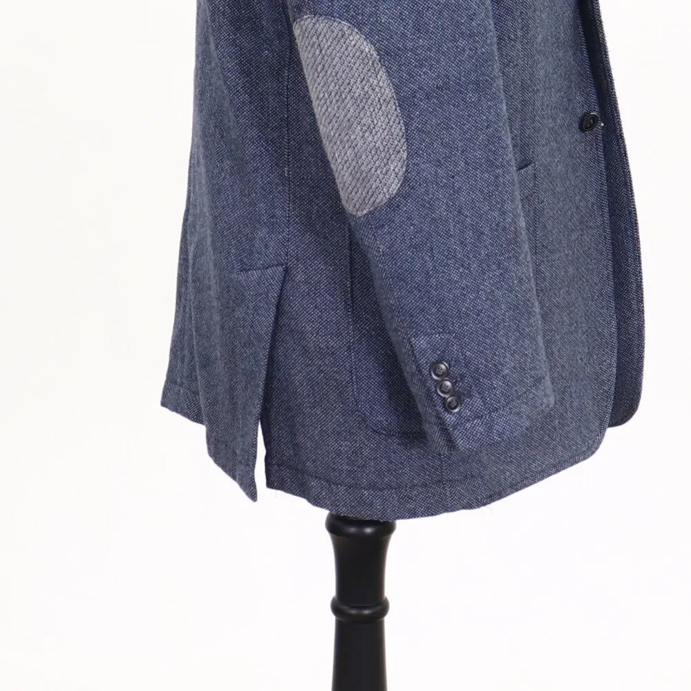 Joseph Abboud Elbow Patch 42L Blue 2-Button Sport Coat Blazer Jacket P049